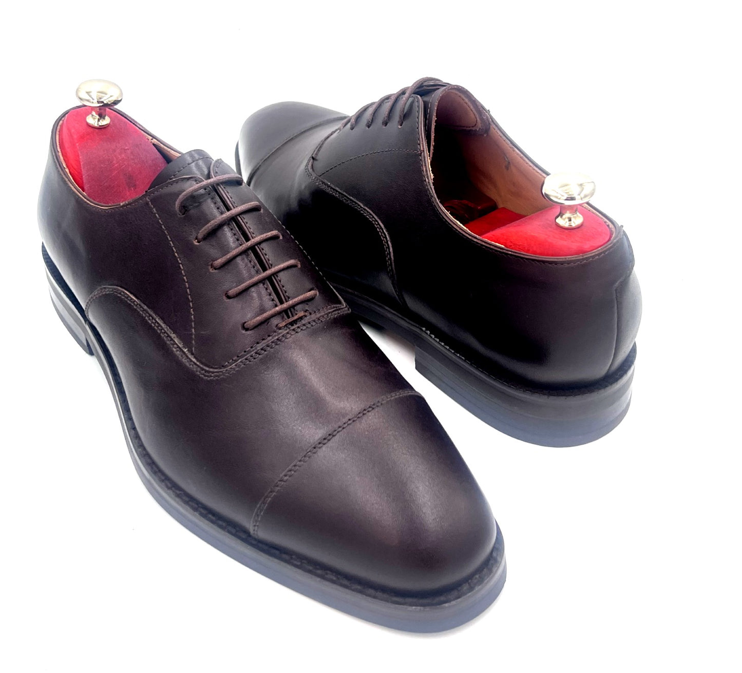 Oscar William Tan Classic Oxfords – Soft Leather with Real Rubber Studded Sole