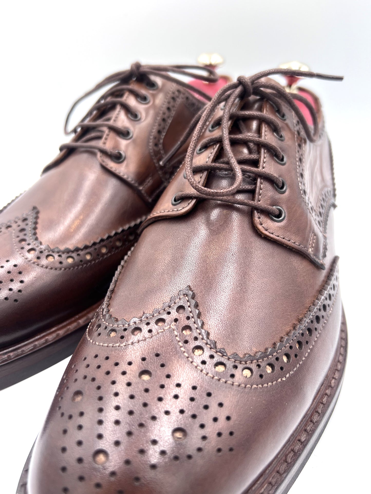 Oscar William Handmade Chocolate Brogue – Studded Sole / Leather Lining