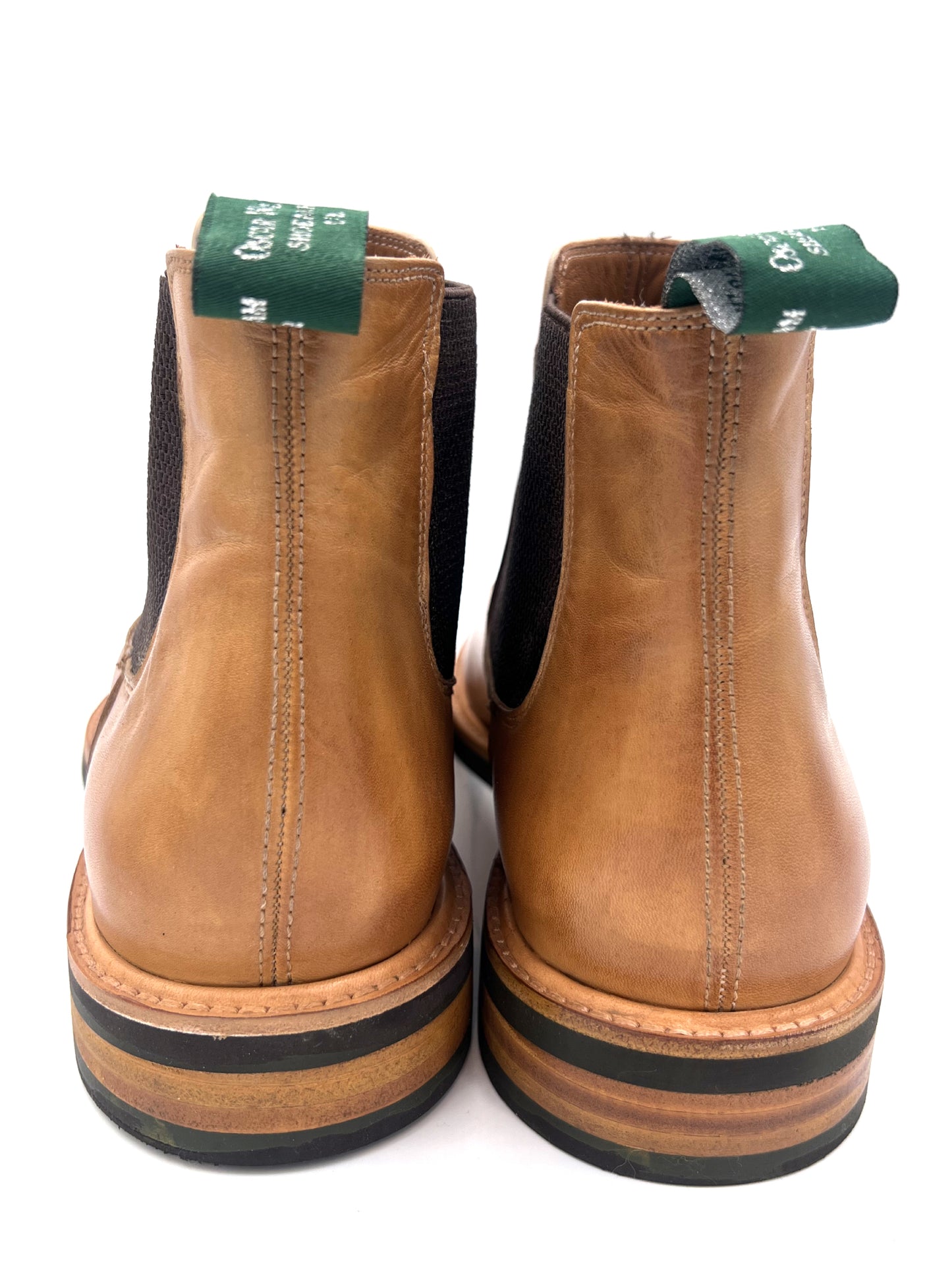 Oscar William Handmade Patina Chelsea Boots – Studded Rubber Sole