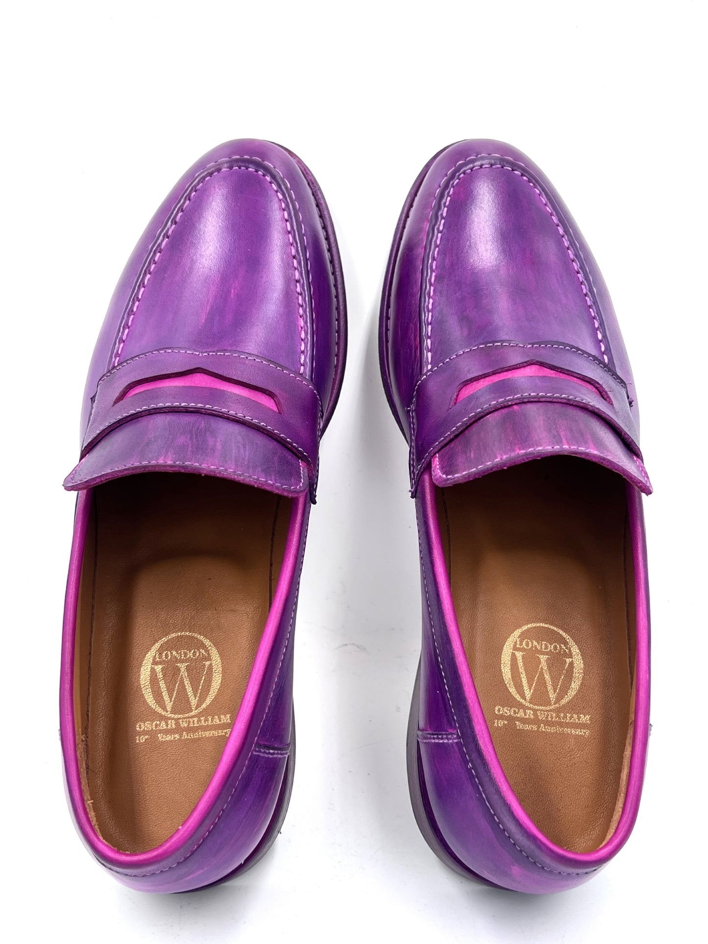 Oscar William Penny Loafers – Patina Purple | Leather Sole