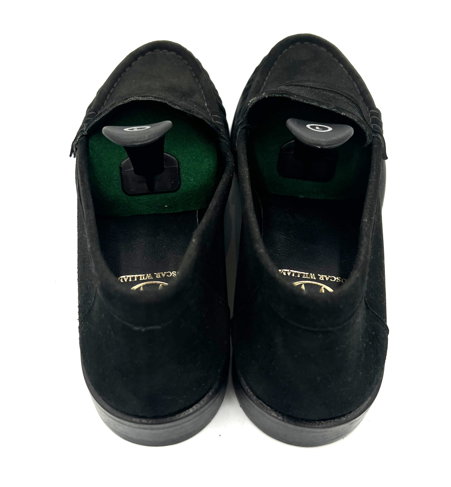 Oscar William Penny Loafers – Black Suede | Rubber Sole