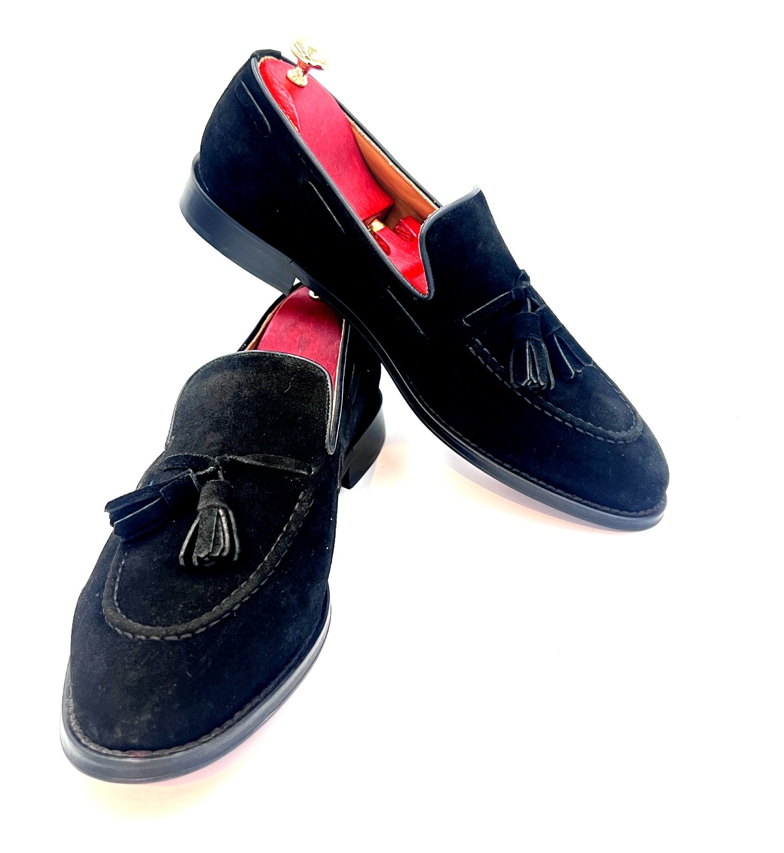 Oscar William Black Suede Tassel Loafers – Leather Sole