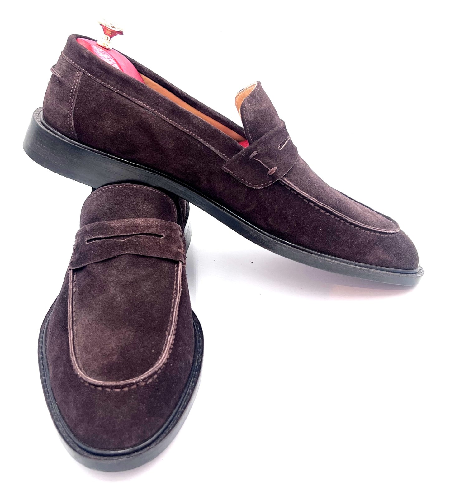 Oscar William Dark Brown Suede Penny Loafers – Understated Elegance, Effortless Comfort