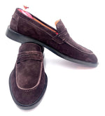 Oscar William Dark Brown Suede Penny Loafers