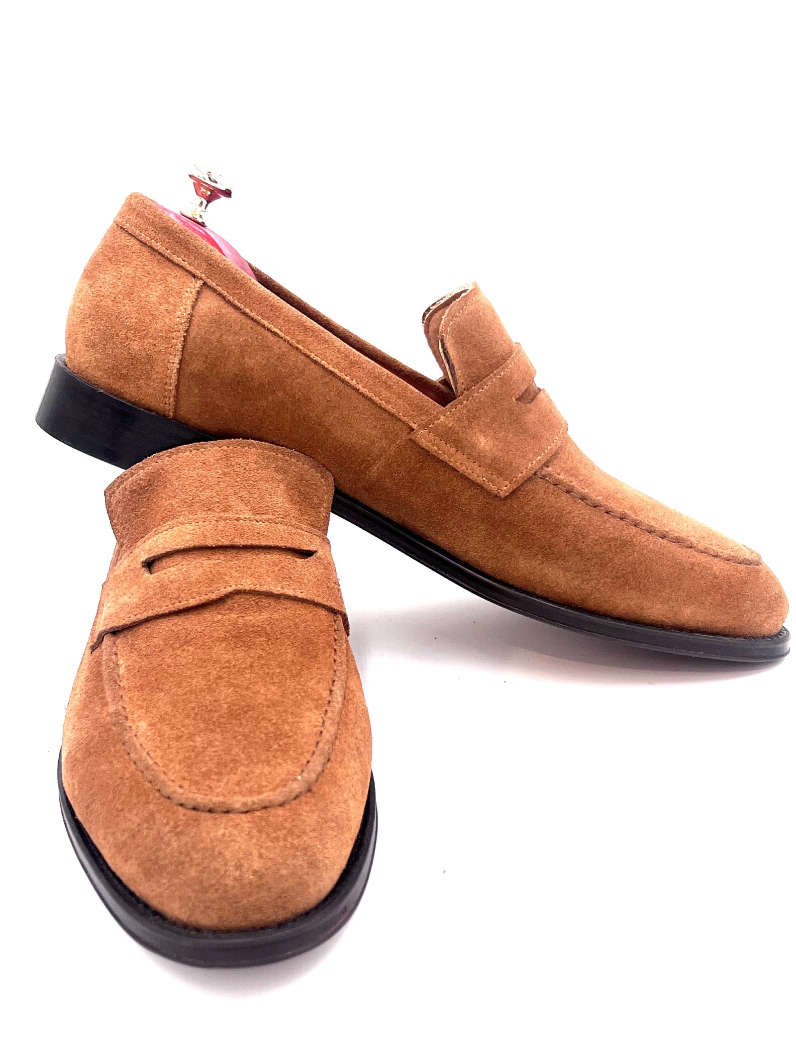 Oscar William Light Brown Suede Penny Loafers