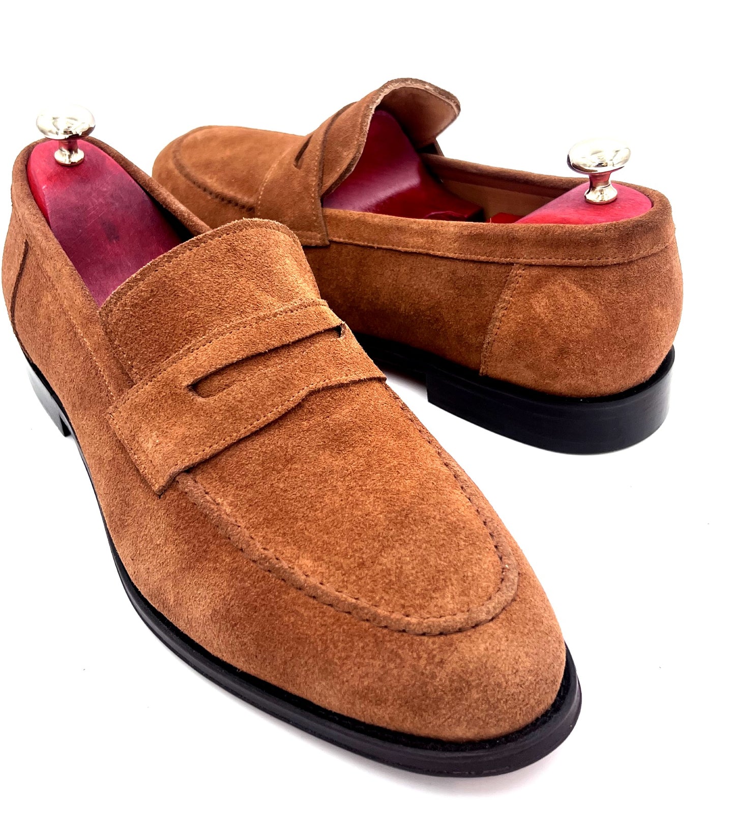 Oscar William Light Brown Suede Penny Loafers – Effortless Sophistication