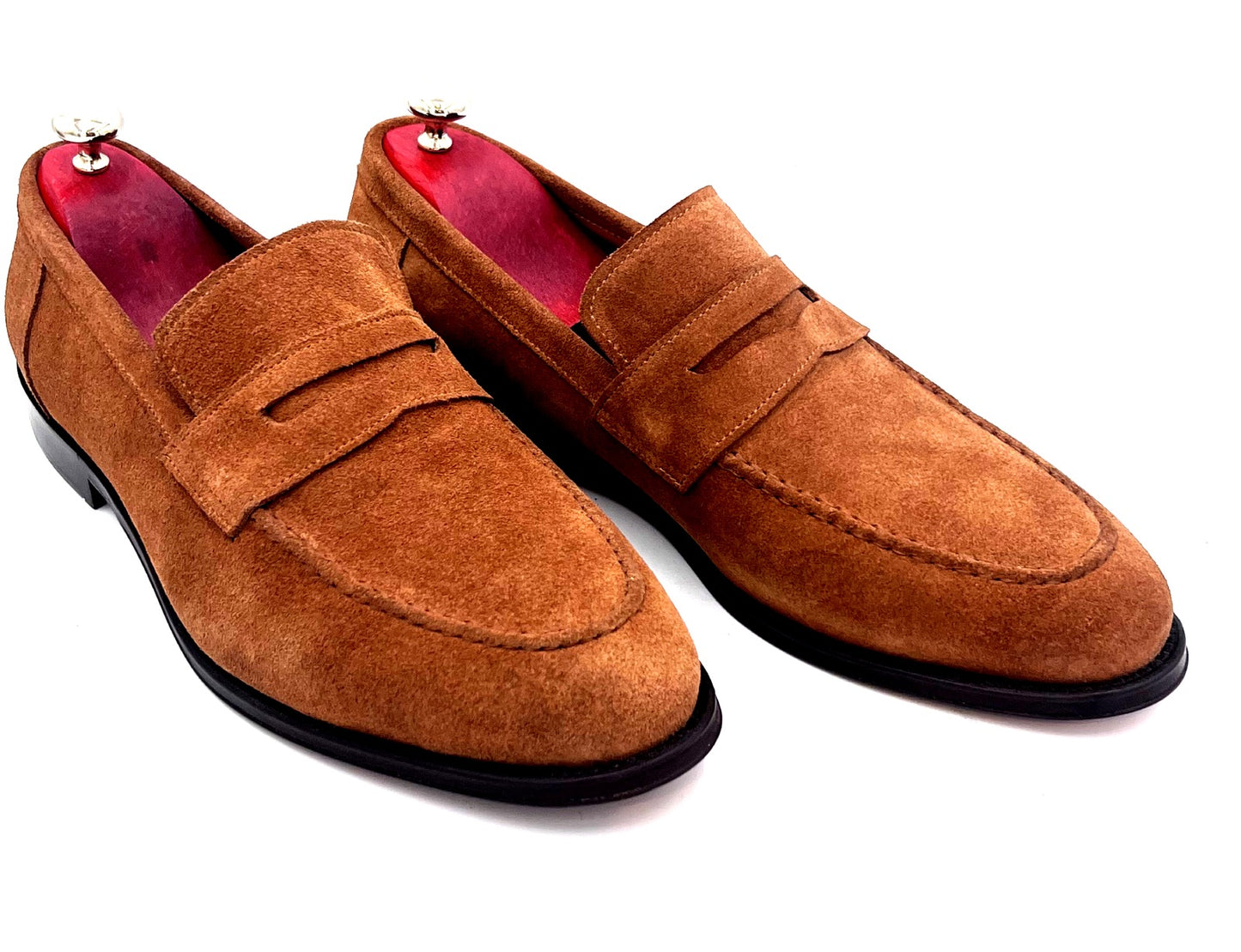 Oscar William Light Brown Suede Penny Loafers – Effortless Sophistication