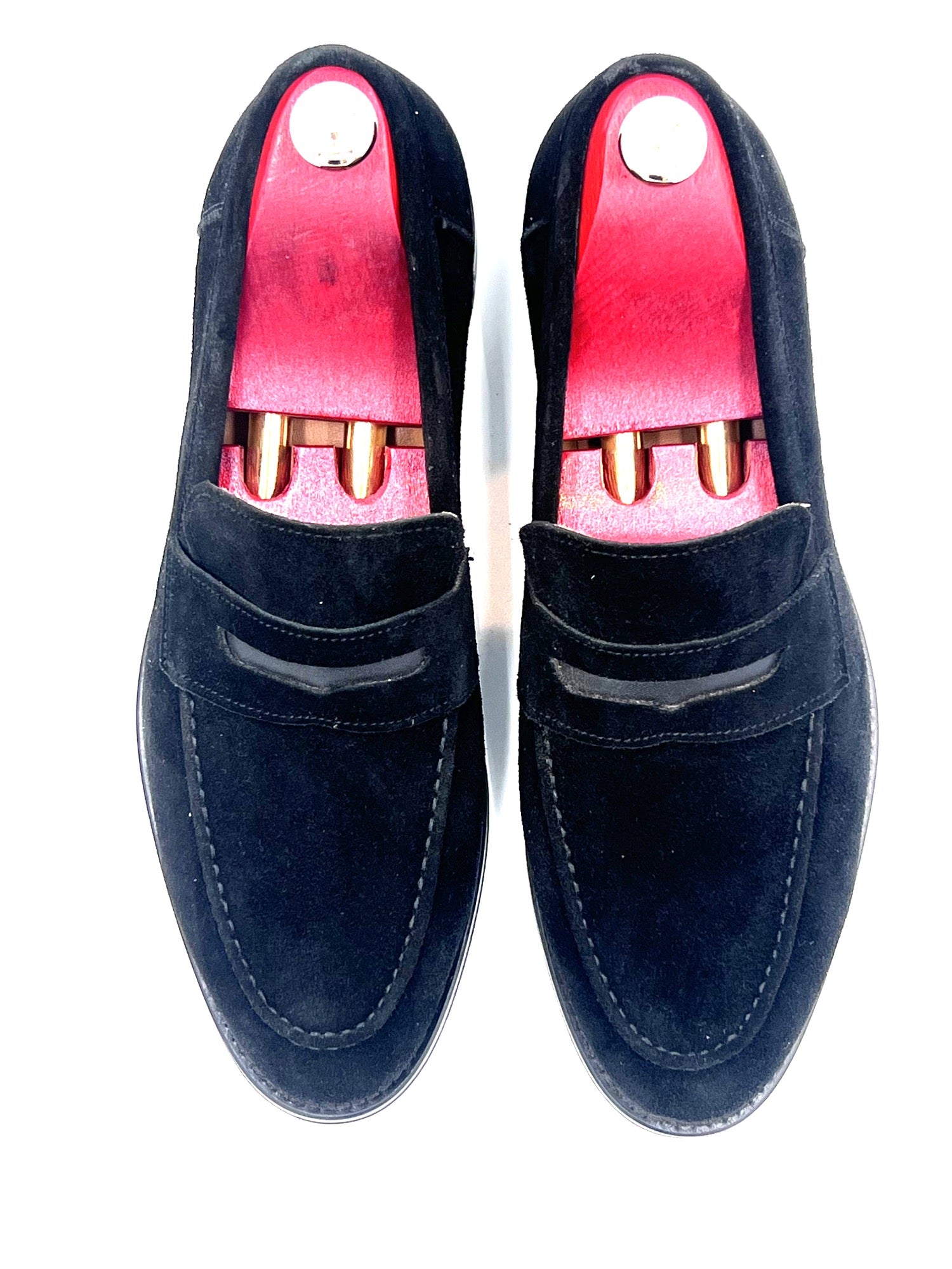 Oscar William Black Suede Penny Loafers