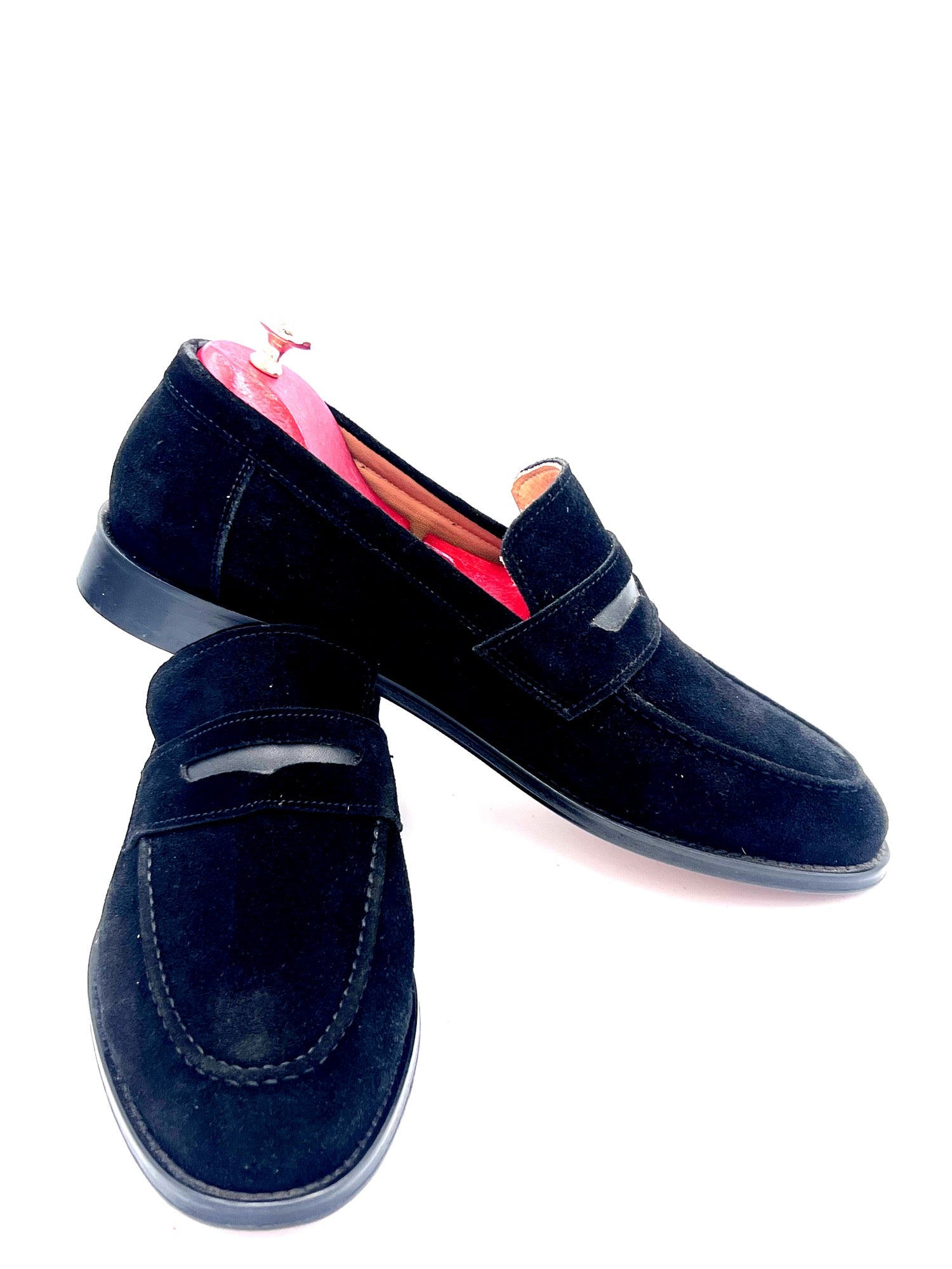 Oscar William Black Suede Penny Loafers