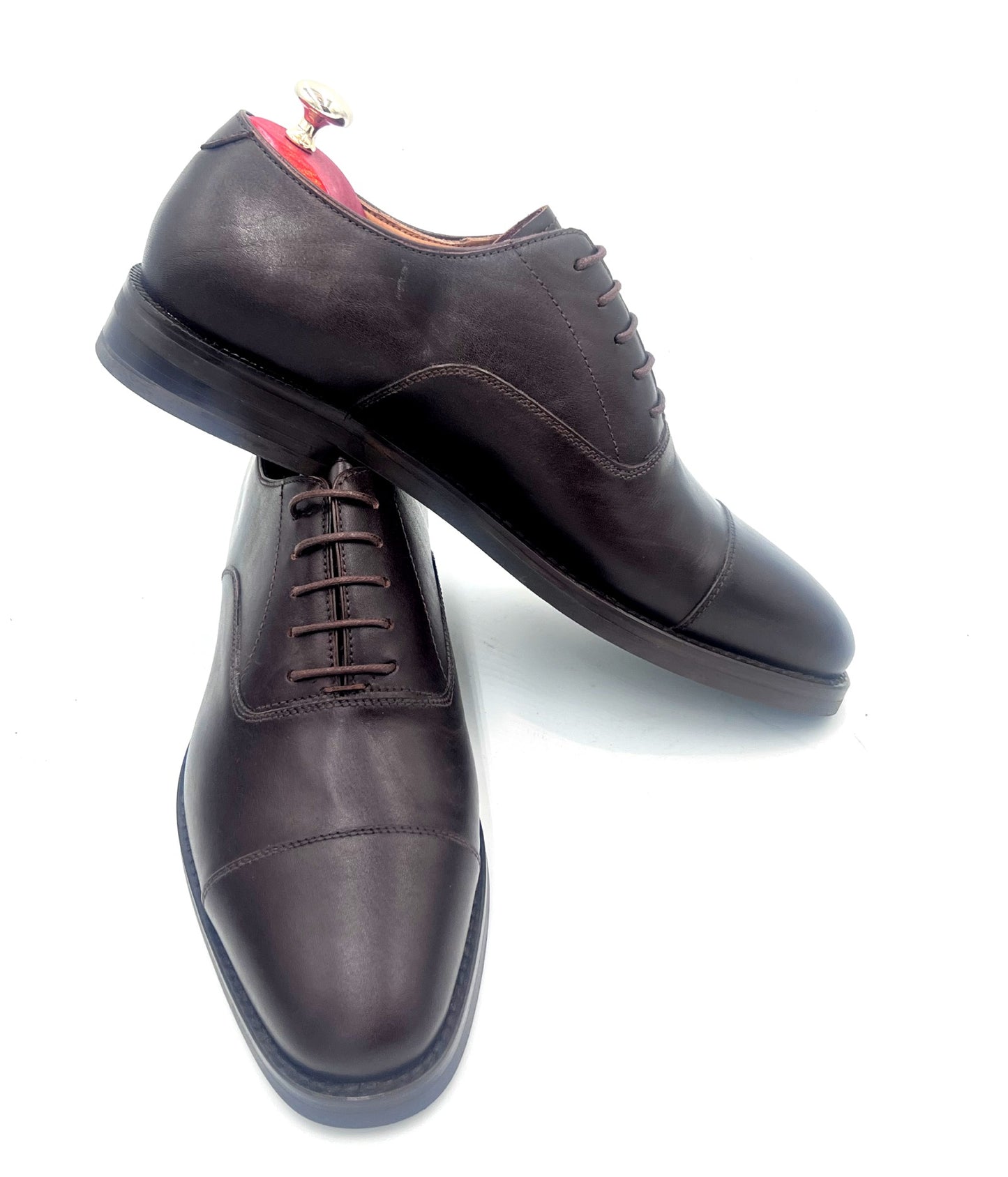 Oscar William Tan Classic Oxfords – Soft Leather with Real Rubber Studded Sole