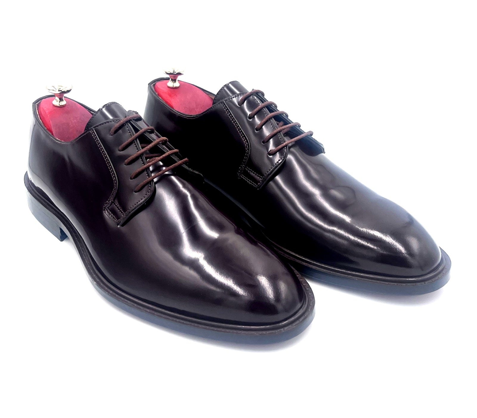 Oscar William Brown High Shine Derby – Leather Sole
