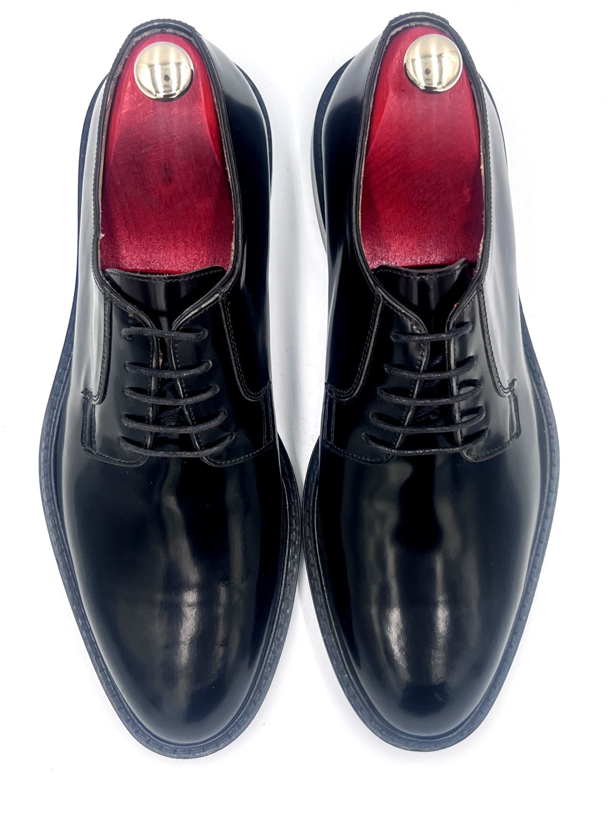 Oscar William Black High Shine Derby – Leather Sole /  Lining