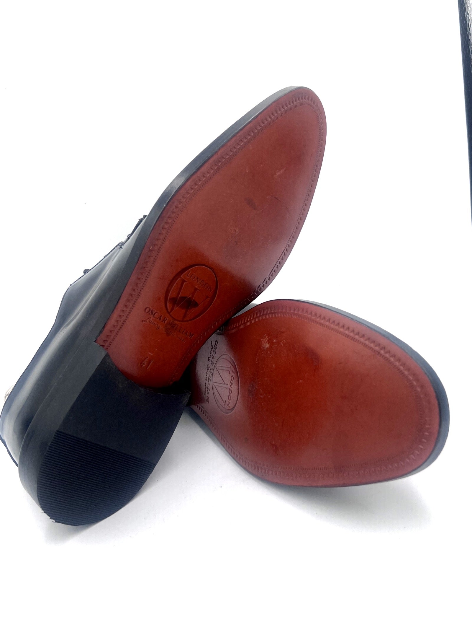 Oscar William Black High Shine Derby – Leather Sole