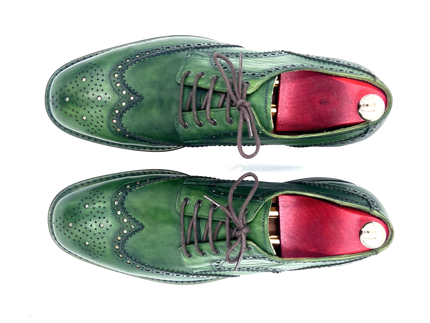 Oscar William Handmade Green Patina Brogue – Rubber Studded sole