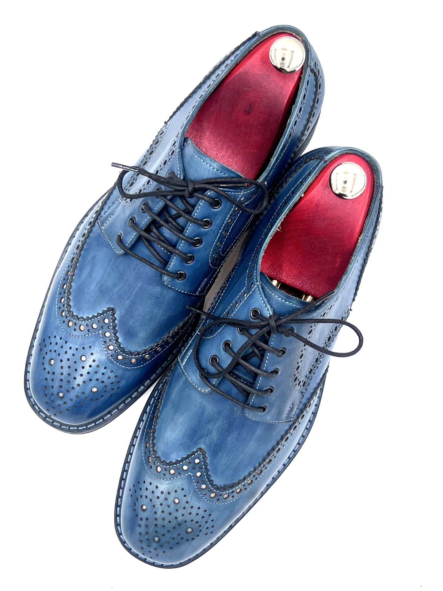 Classic Handmade Blue Patina Brogue – Rubber Studded Sole / Full Leather Lining