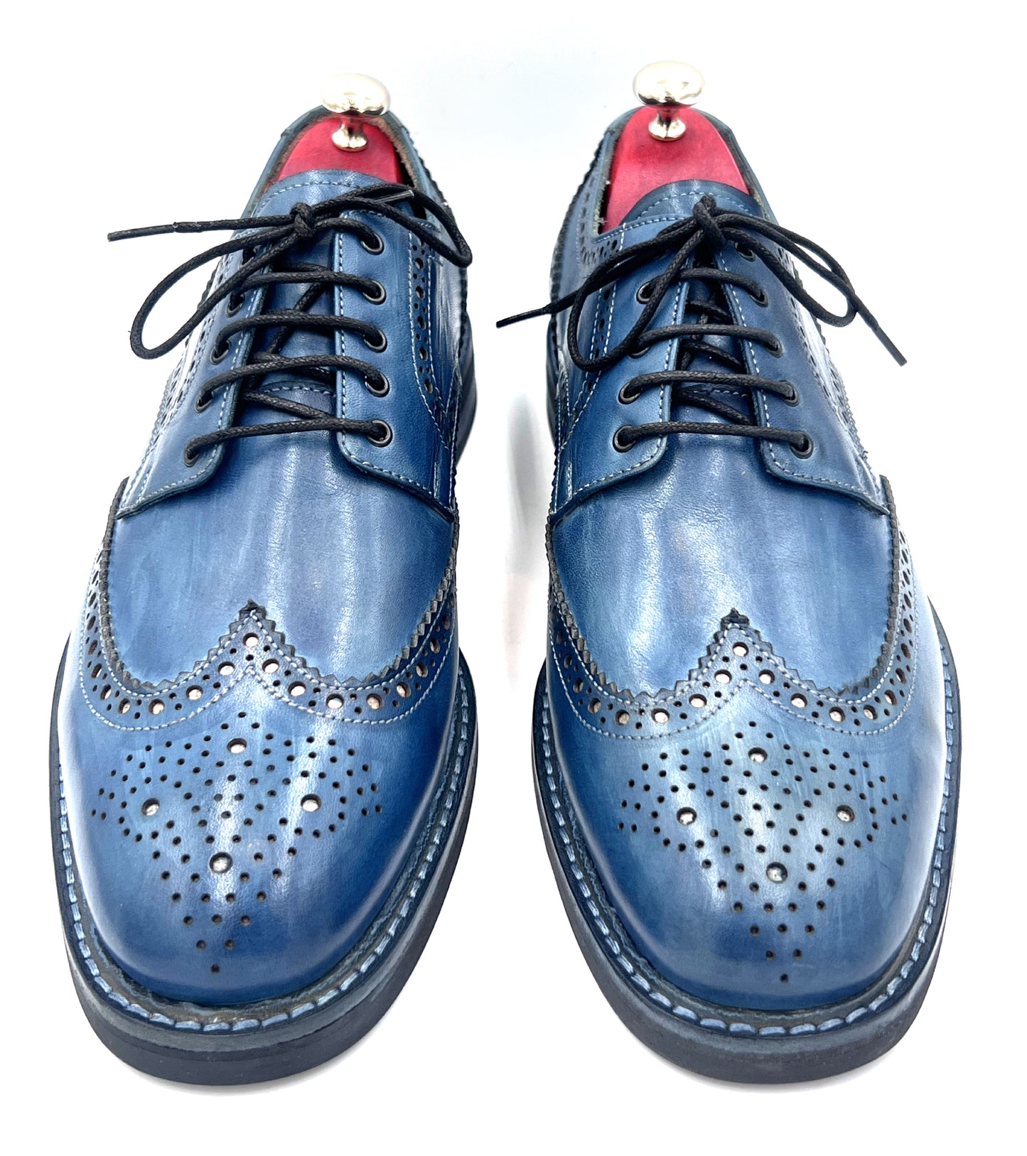 Classic Handmade Blue Patina Brogue – Rubber Studded Sole / Full Leather Lining