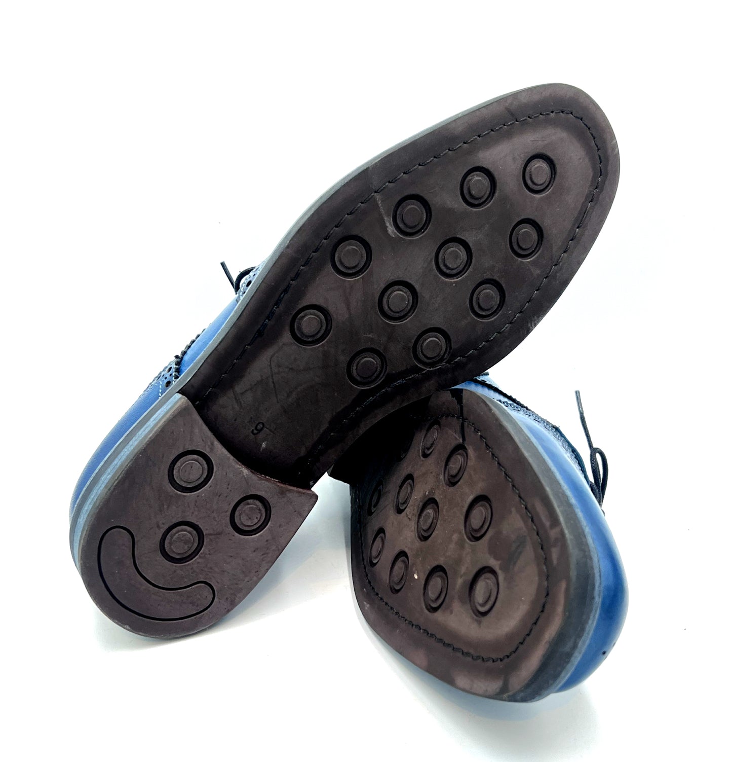 Classic Handmade Blue Patina Brogue – Rubber Studded Sole / Full Leather Lining