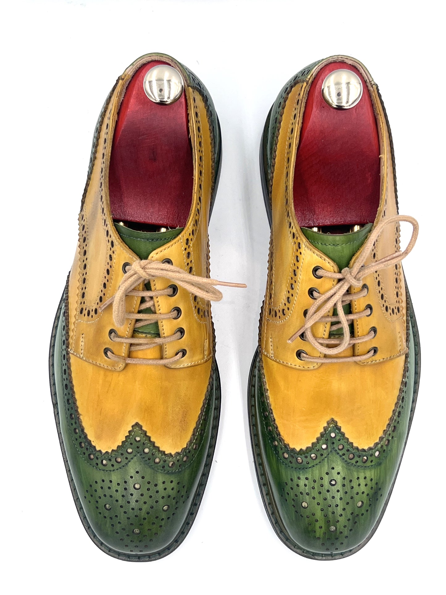Classic Handcrafted Brogue – Yellow / Green Multicolor
