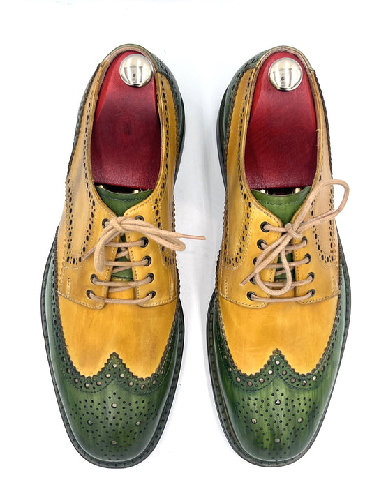 Classic Handcrafted Brogue – Yellow / Green Multicolor
