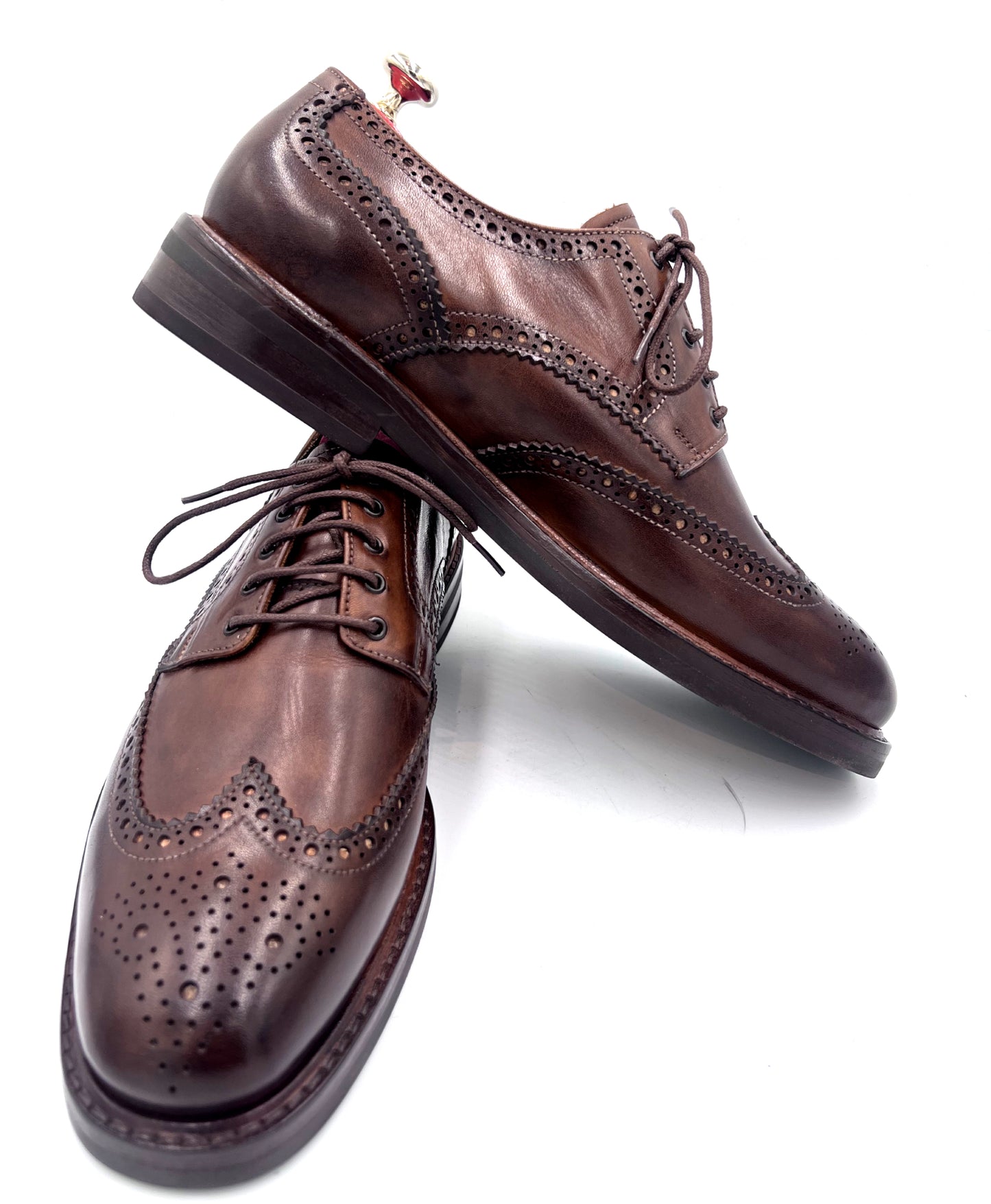 Oscar William Handmade Chocolate Brogue – Studded Sole / Leather Lining