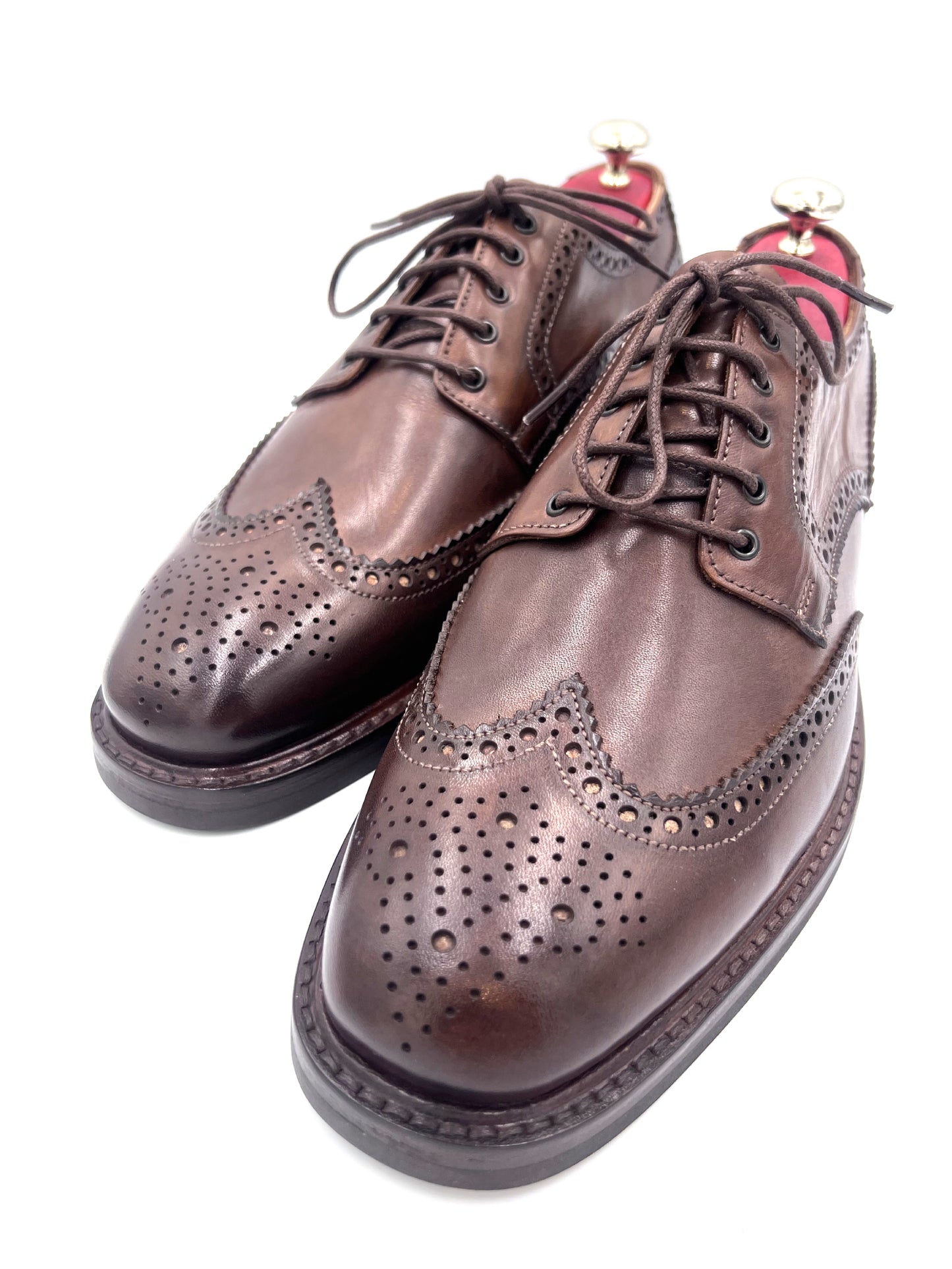 Oscar William Handmade Chocolate Brogue – Studded Sole / Leather Lining