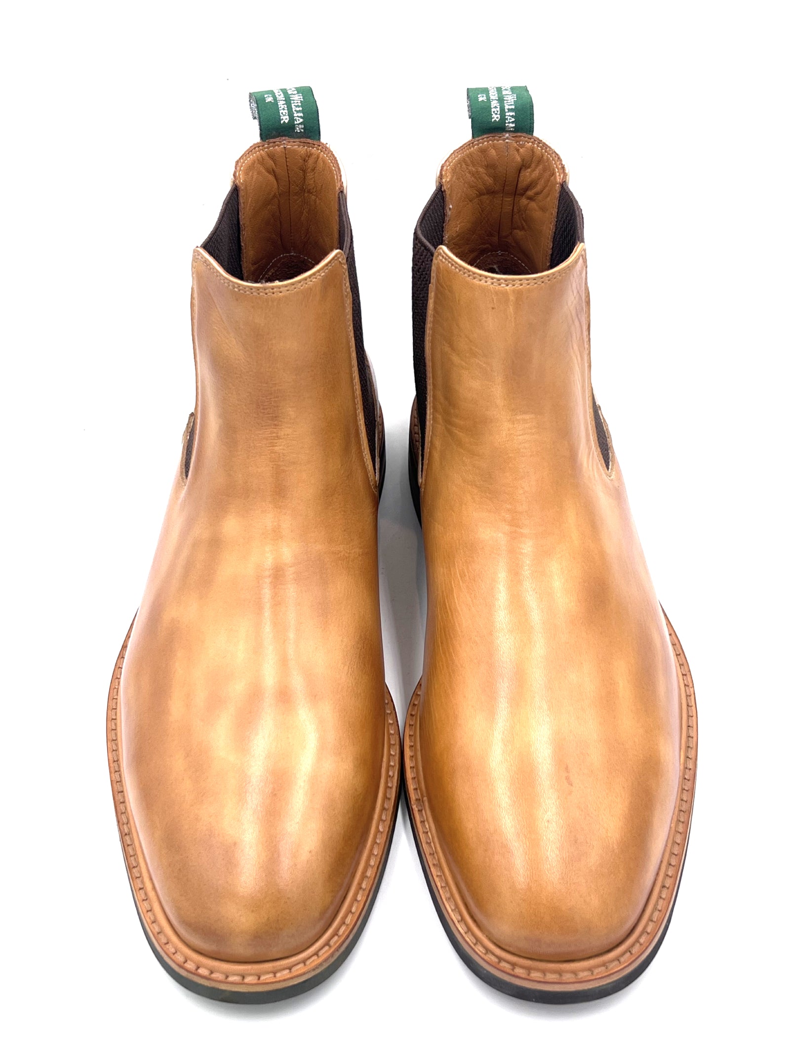 Hand-Painted Patina Chelsea Boots | Studded Rubber Sole