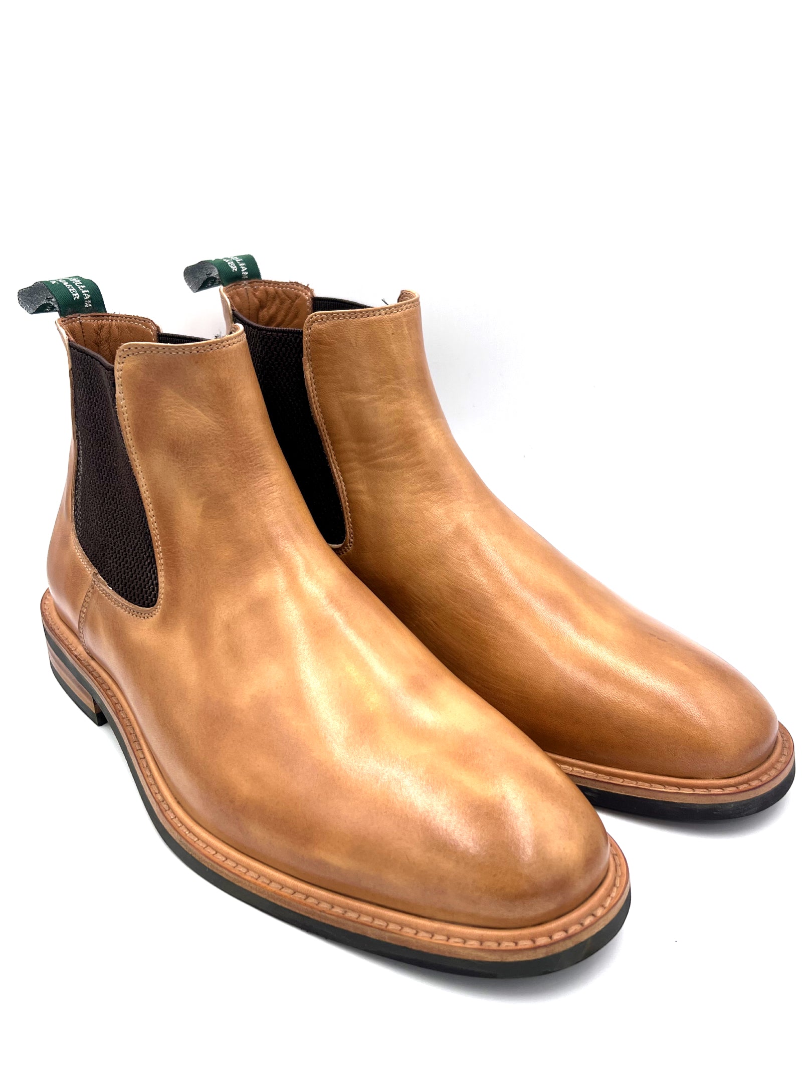 Hand-Painted Patina Chelsea Boots | Studded Rubber Sole