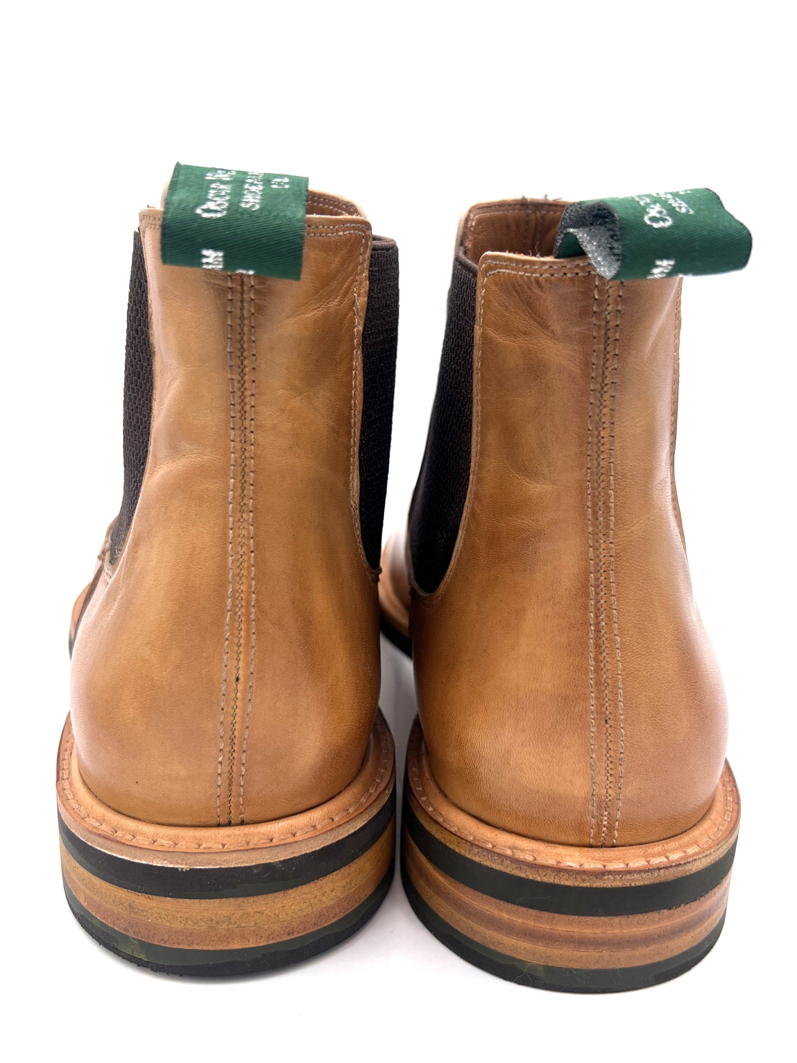 Hand-Painted Patina Chelsea Boots | Studded Rubber Sole