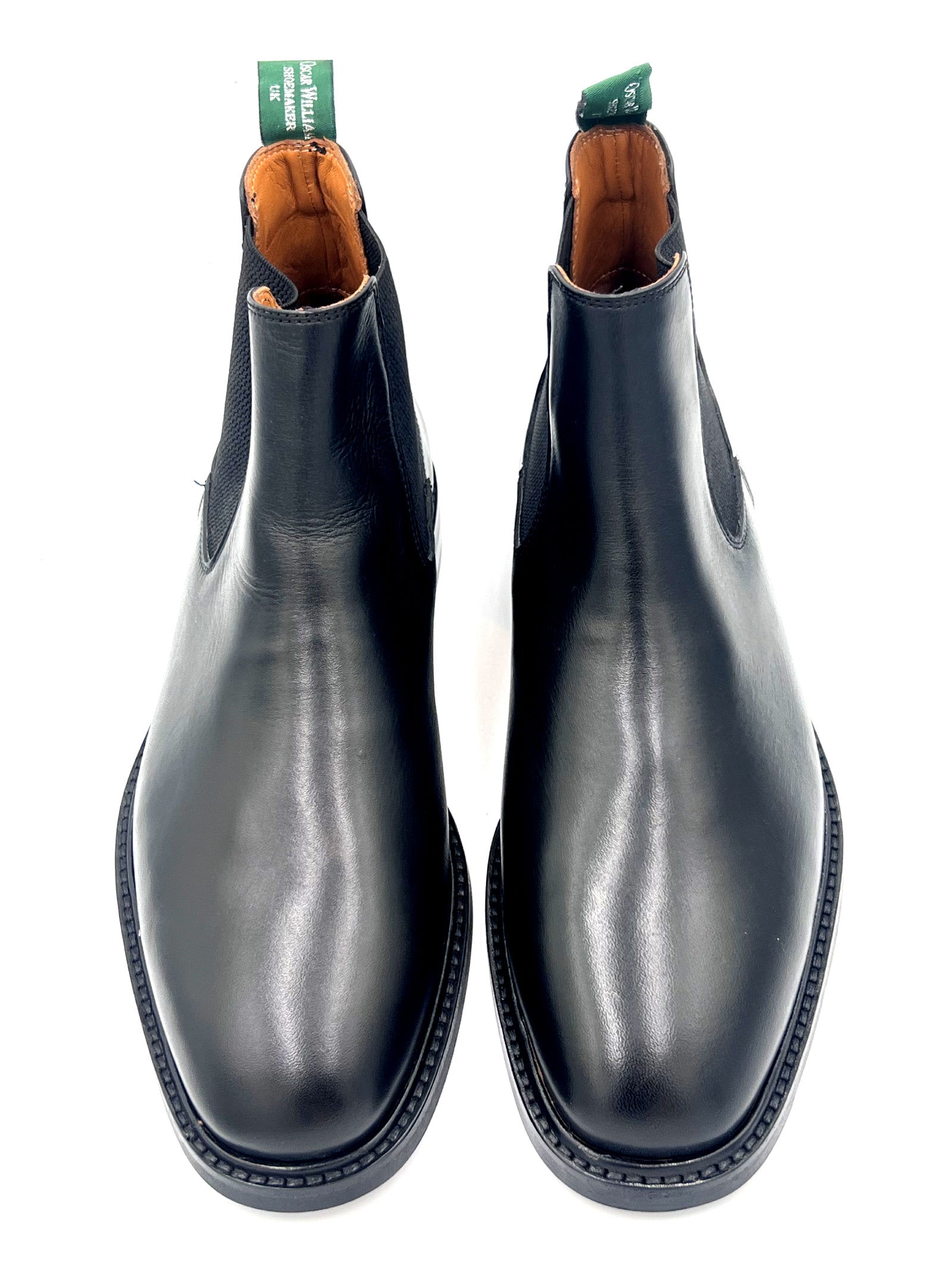 Black Leather Chelsea Boots | Rubber Studded Sole