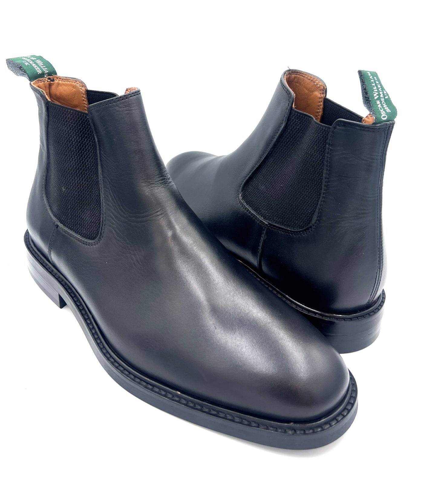 Oscar William Classic Black Chelsea Boots – Rubber Studded Sole