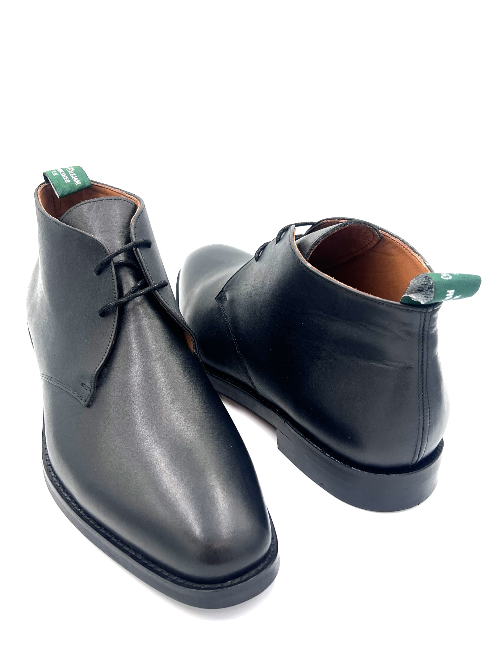 Black Leather Chukka Boots | Studded Sole Casual Boots