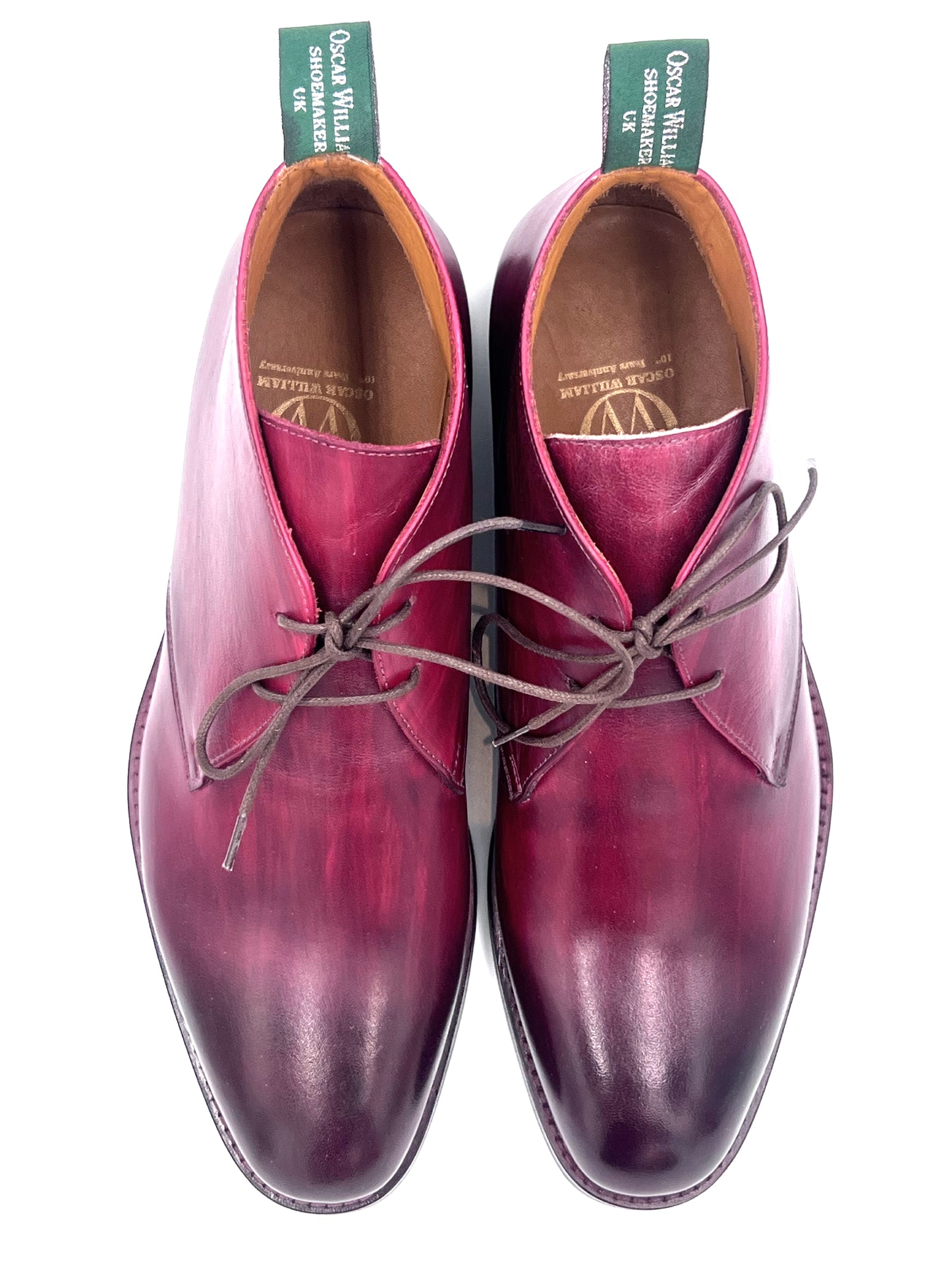 Oscar William Handcrafted Burgundy Patina Chukka Boots – London Heritage Collection