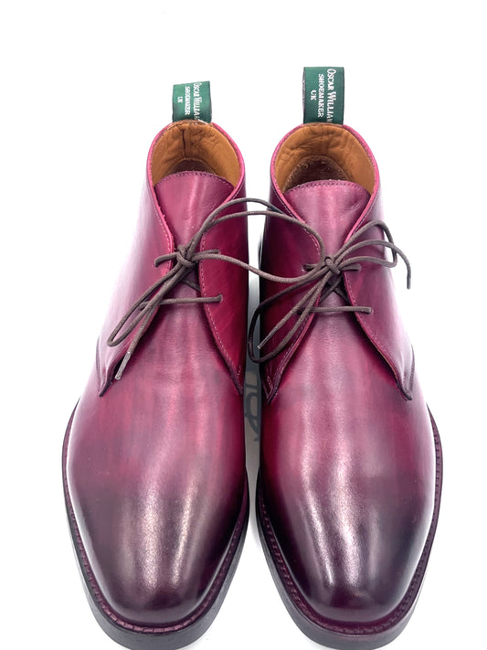 Oscar William Handcrafted Burgundy Patina Chukka Boots – London Heritage Collection