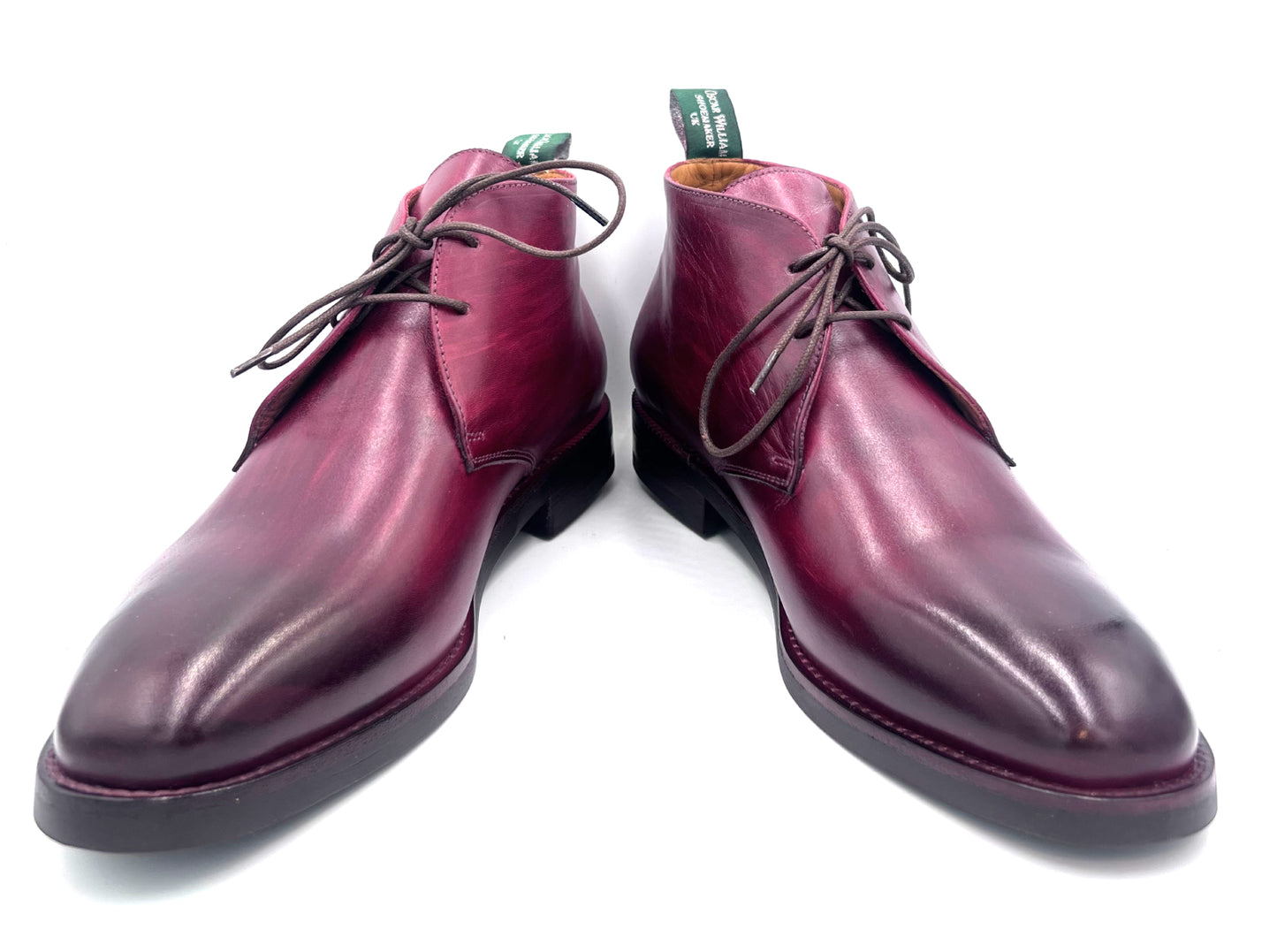 Oscar William Handcrafted Burgundy Patina Chukka Boots – London Heritage Collection