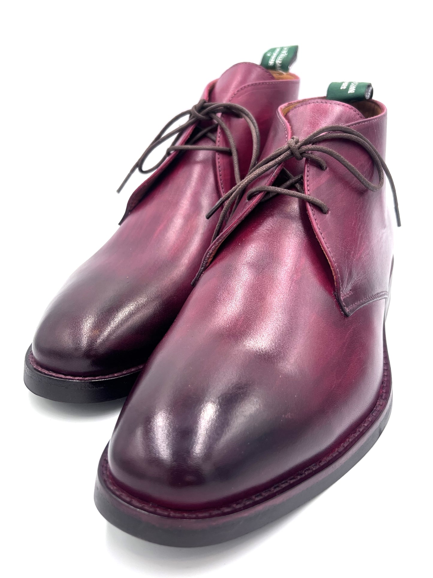 Oscar William Handcrafted Burgundy Patina Chukka Boots – London Heritage Collection