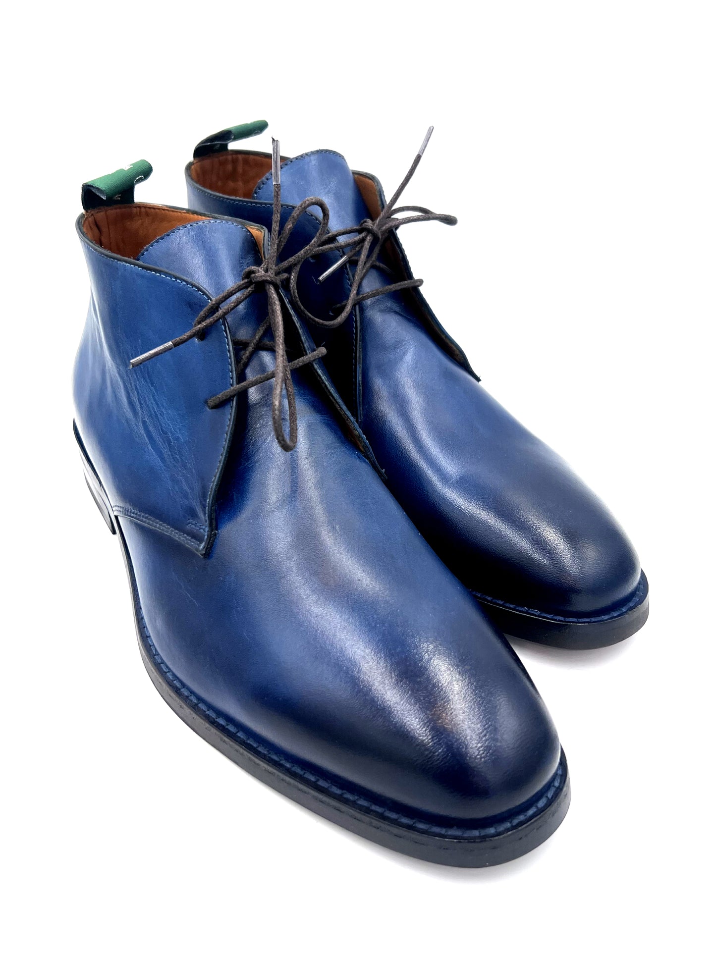Oscar William Handcrafted Patina Chukka Boots – Studded Rubber Sole