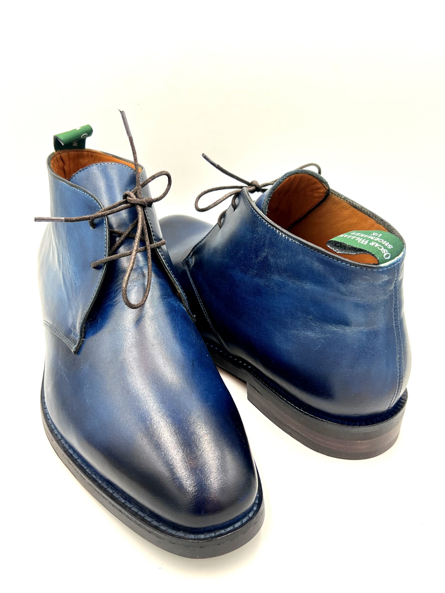 Oscar William Handcrafted Patina Chukka Boots – Studded Rubber Sole