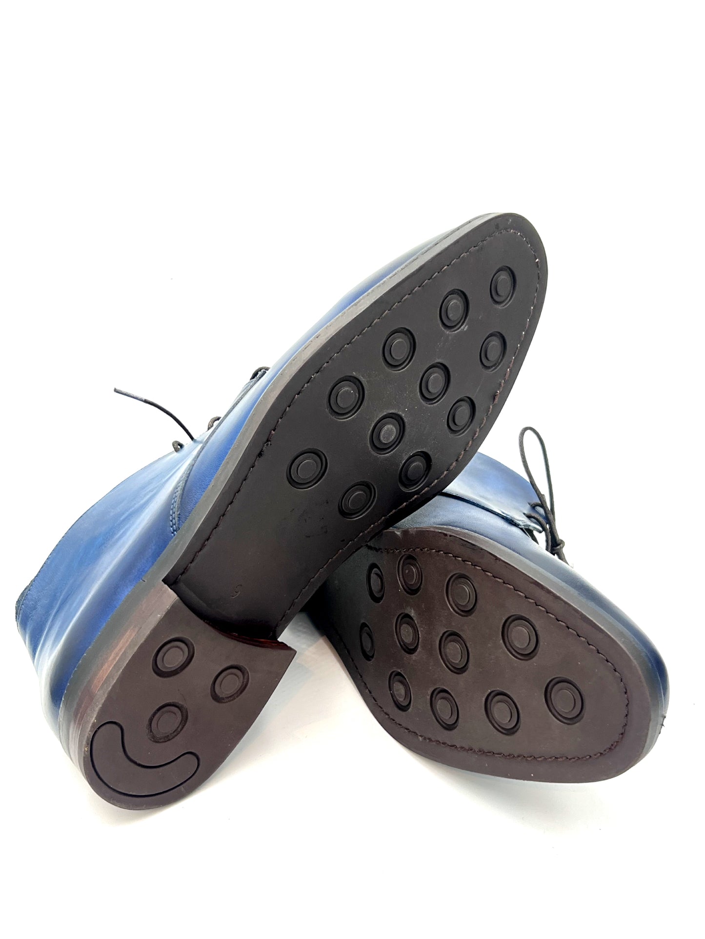 Oscar William Handcrafted Patina Chukka Boots – Studded Rubber Sole