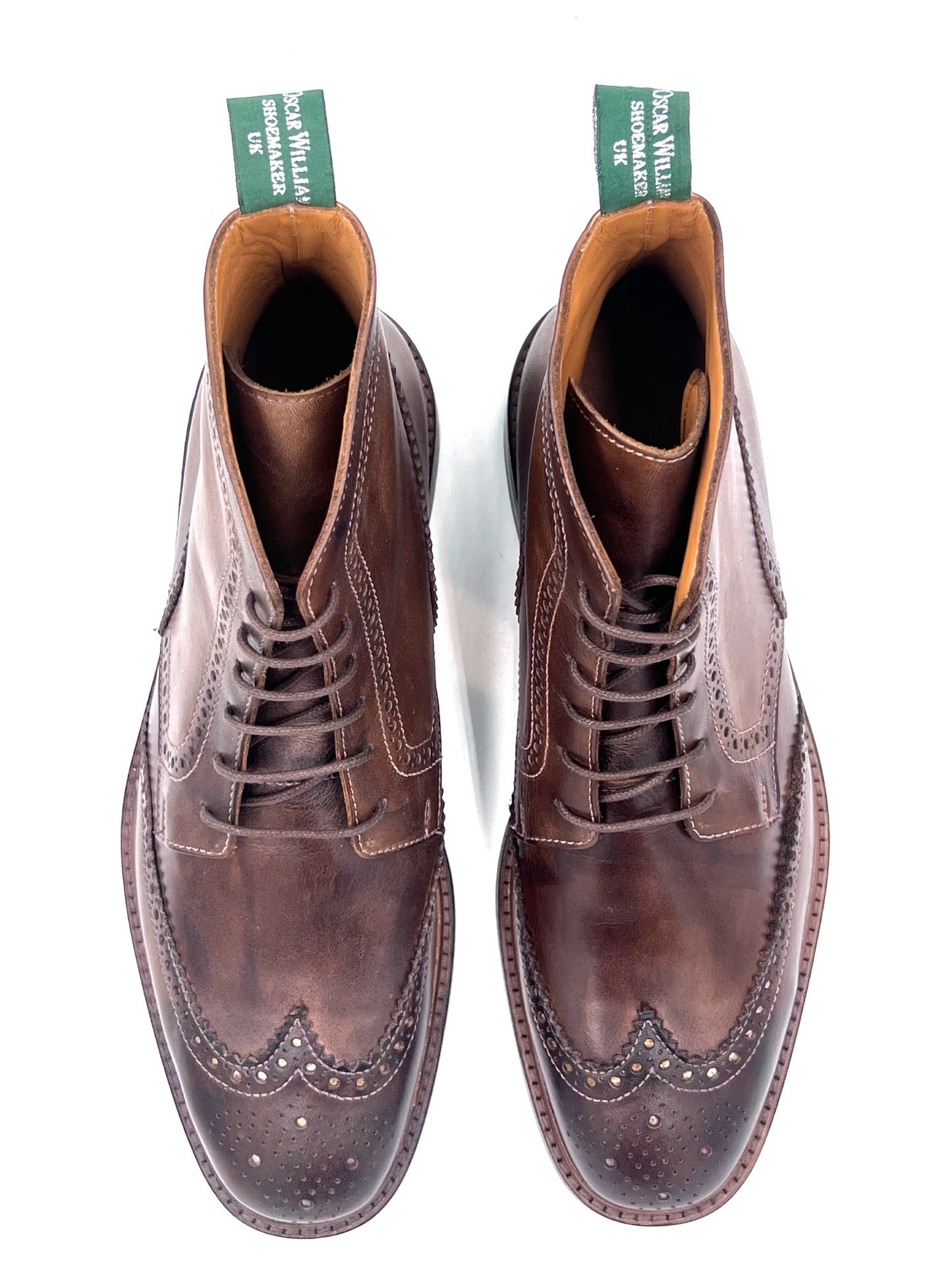 Oscar William Brogue Boots – Chocolate | Handmade with Traditional British Craftsmanship