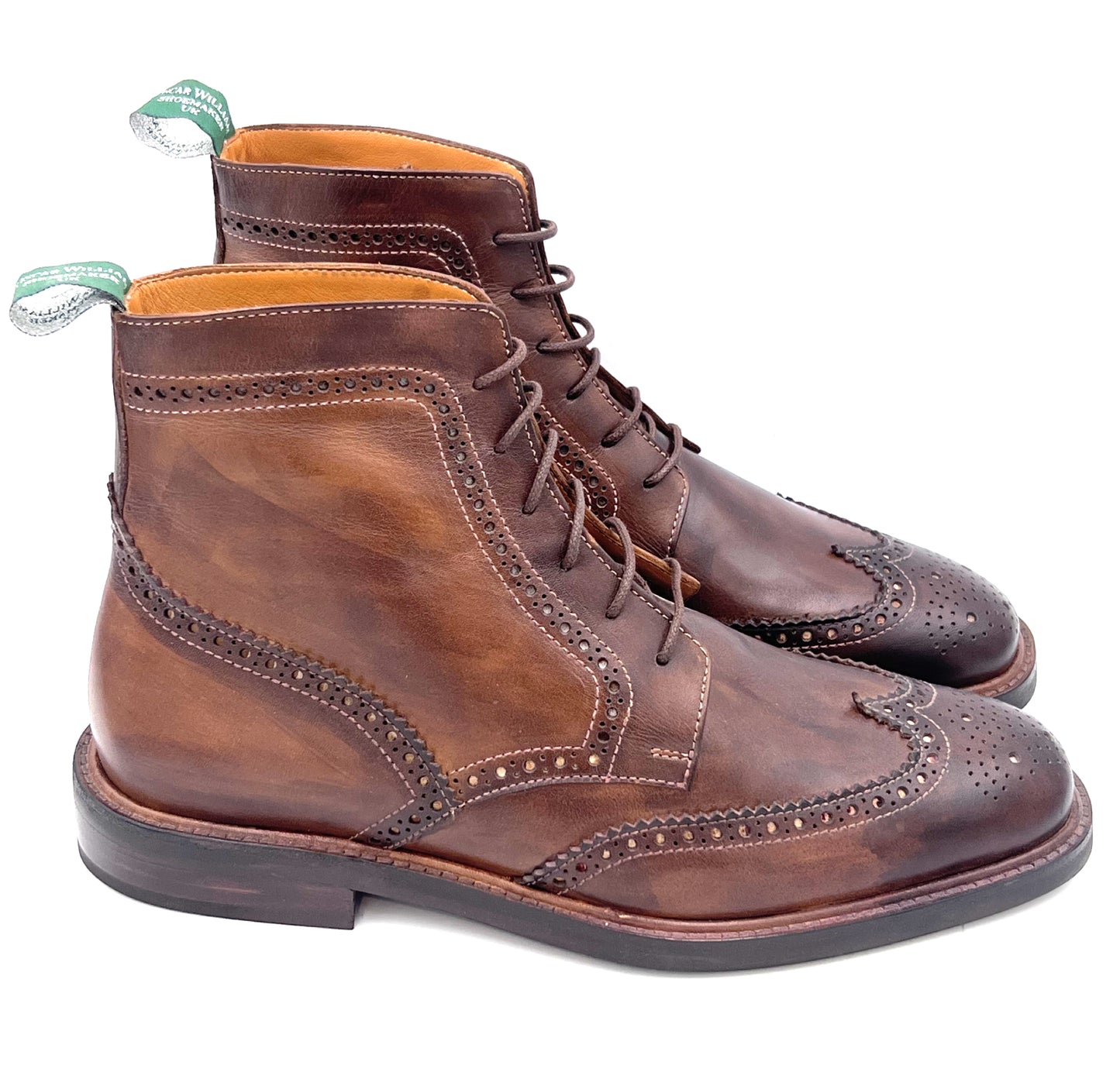 Oscar William Brogue Boots – Chocolate | Handmade with Traditional British Craftsmanship