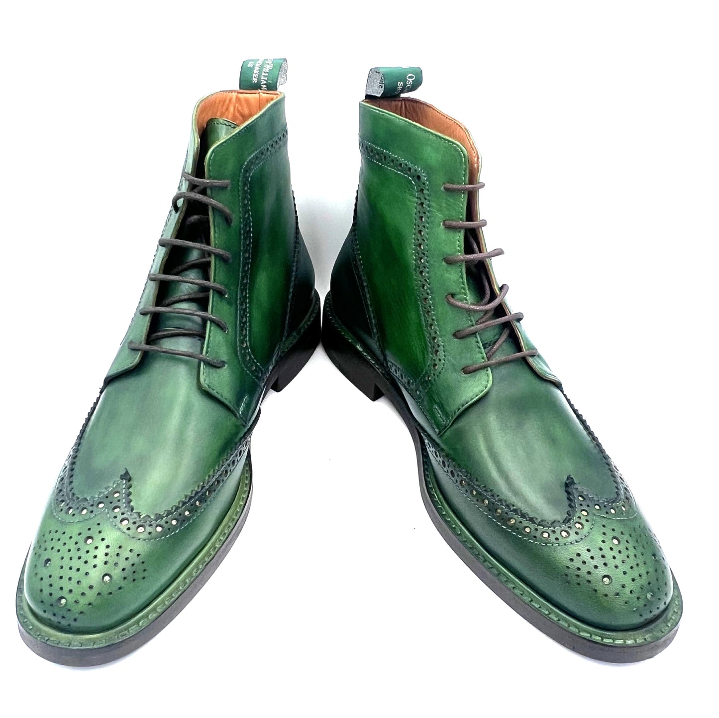 Oscar William Green Patina Brogues – Savile Row Inspired British Elegance