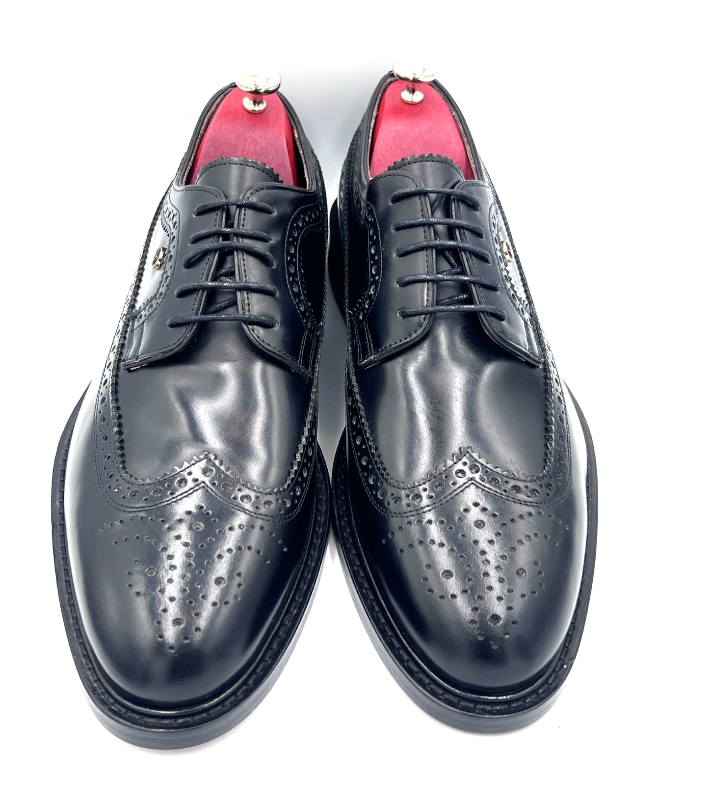 Oscar William Classic Brogue – Royal Long Wing | Black High Shine