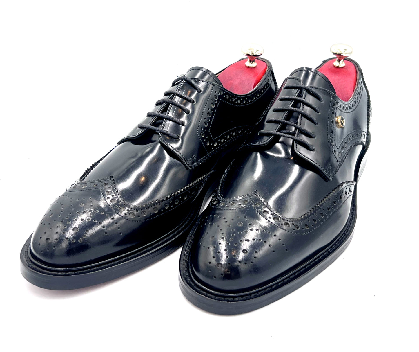 Oscar William Brogues – High Shine Black | Leather Sole