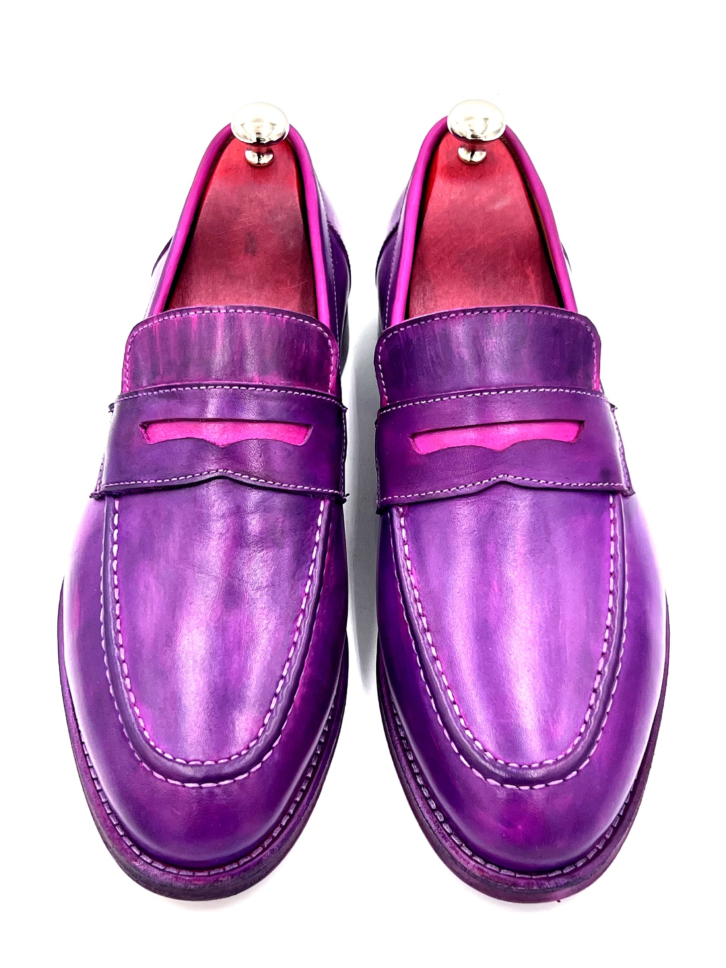 Oscar William Penny Loafers – Patina Purple | Leather Sole