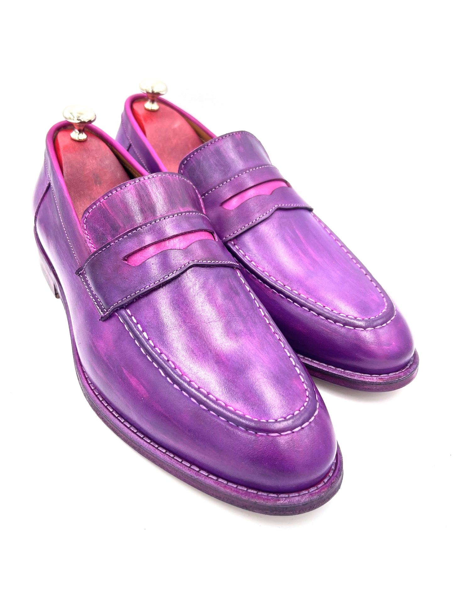 Oscar William Penny Loafers – Patina Purple | Leather Sole