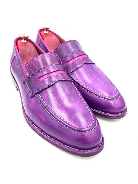 Oscar William Penny Loafers – Patina Purple | Leather Sole