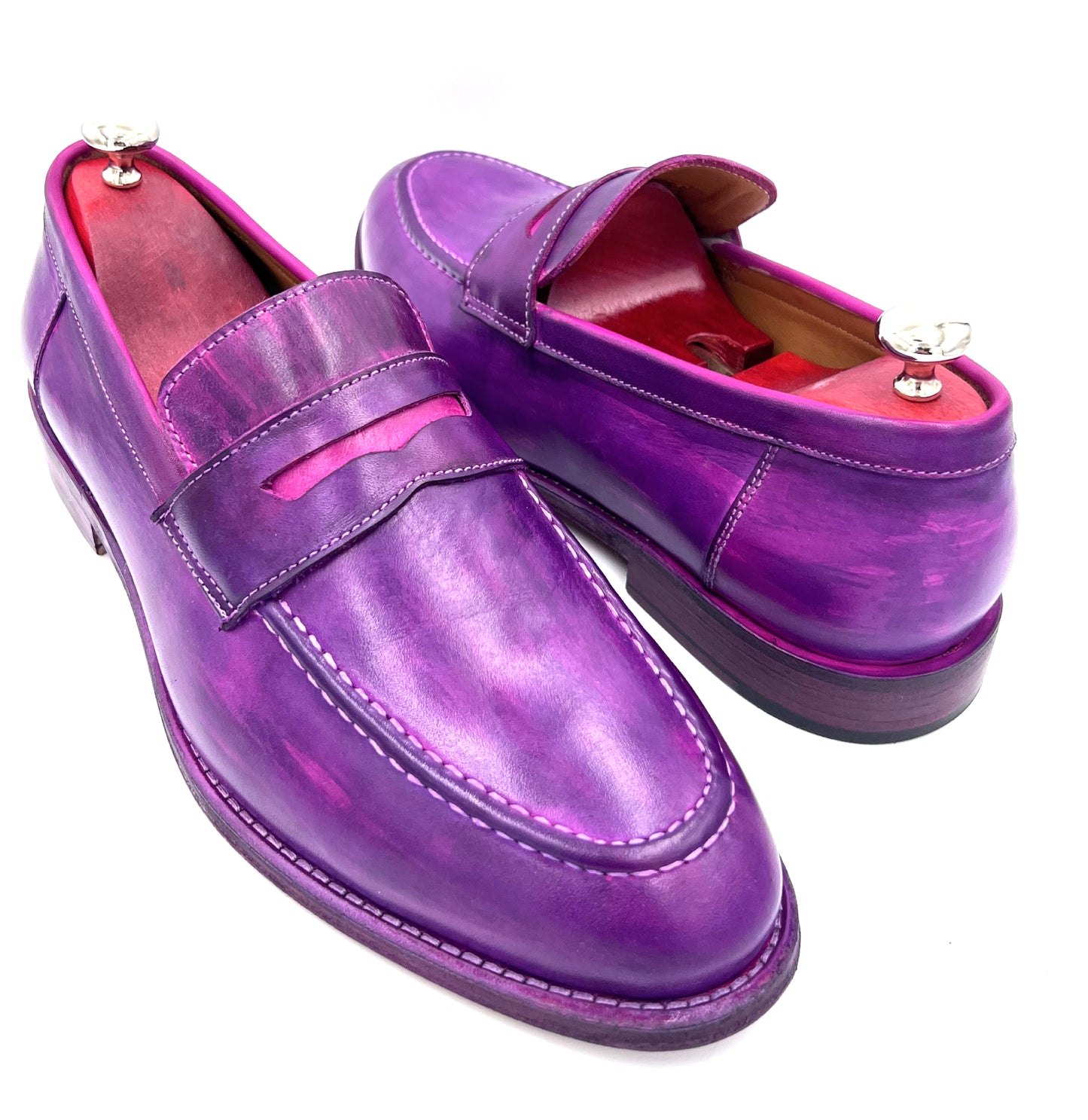 Oscar William Penny Loafers – Patina Purple | Leather Sole
