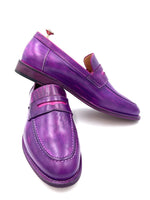 Oscar William Purple Patina Penny Loafers – Leather Sole