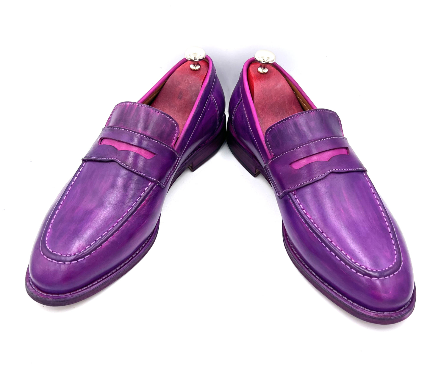 Oscar William Penny Loafers – Patina Purple | Leather Sole