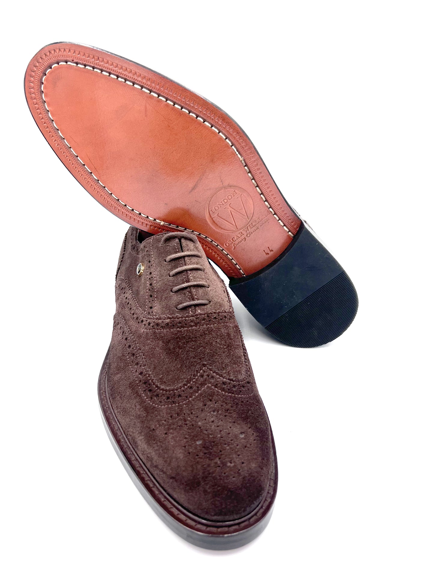 Oscar William Full Brogues – Dark Brown Suede